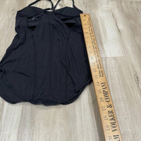 Lululemon Womens 4 Black No Limit Tank Top Built-in Bra Workout Gym Training - Picture 7 of 7